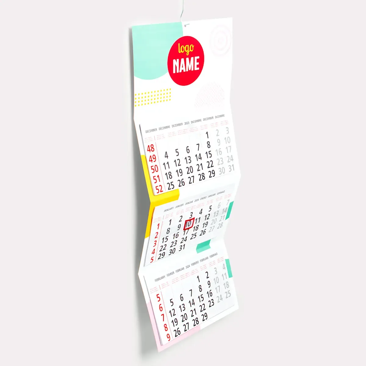 Wandkalender bestellen - 3 oder 4 Monate pro Blatt, Full-Color-Offset