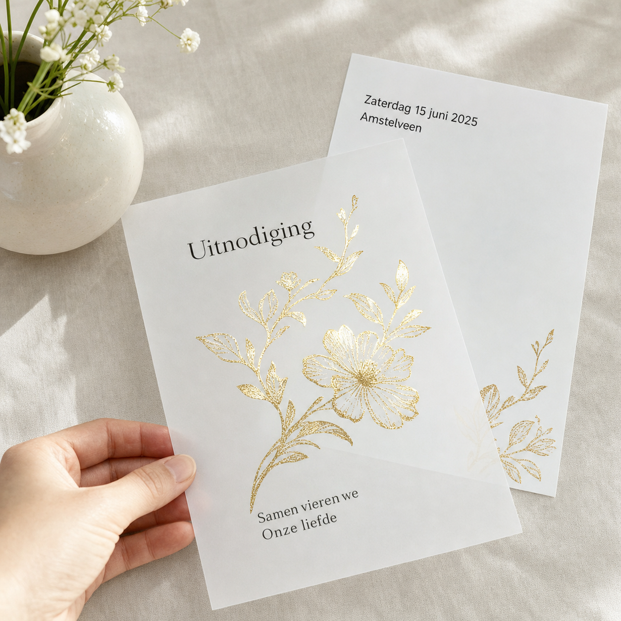 Kalkpapier bedrukken - semi-transparant drukwerk met foliedruk