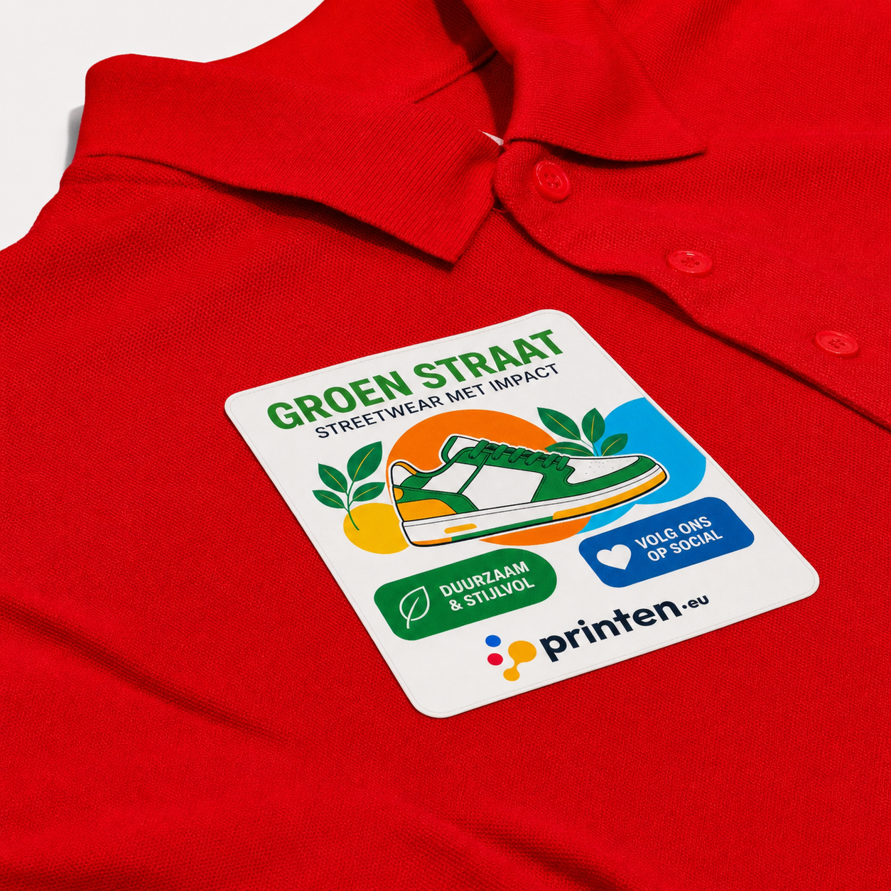 Textielstickers met full colour bedrukking