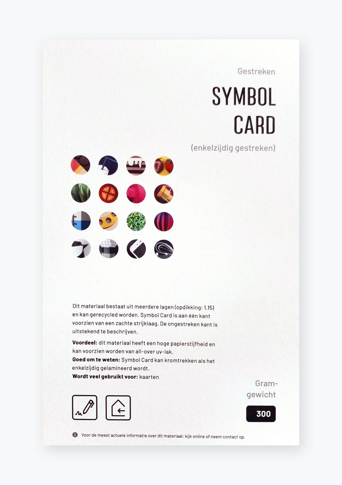 Symbol Card eenzijdig gestreken sulfaatkarton